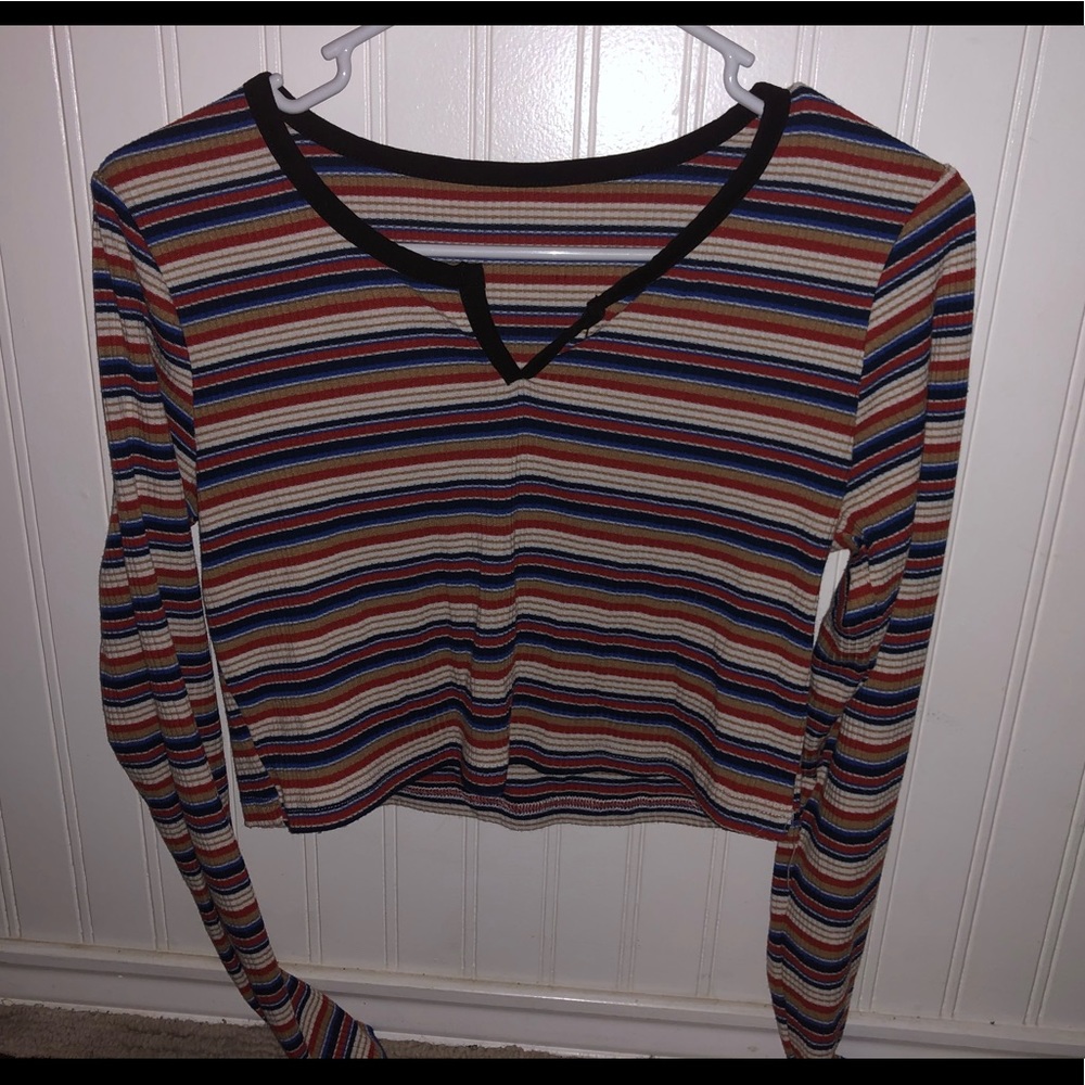 Stripped Cropped Shirt